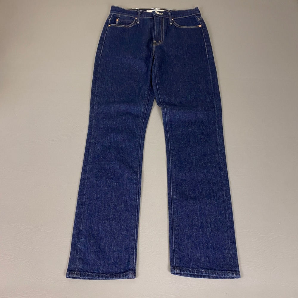MOTHER High Waisted Rascal Hover Jeans Size 25 Dark Blue Clean Up Your Act EUC